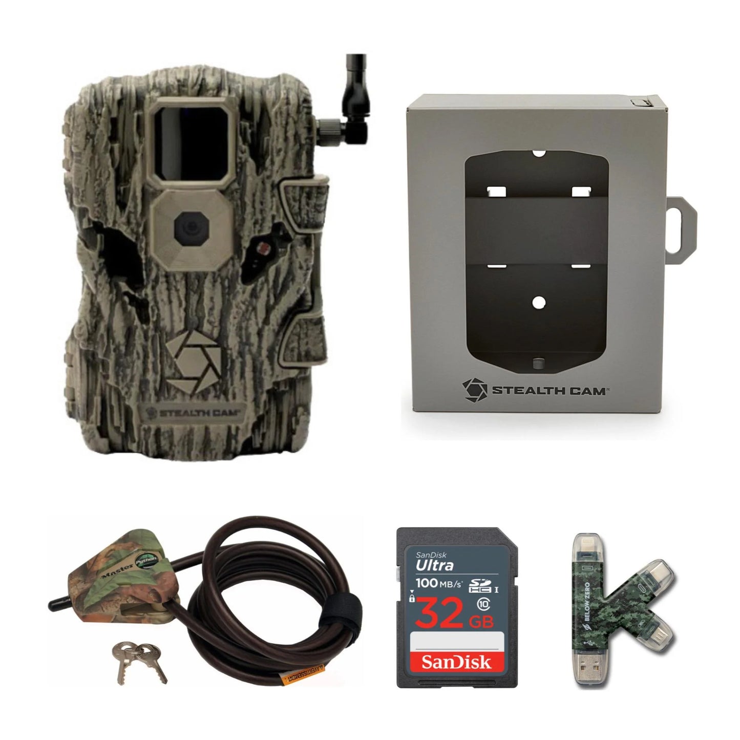 Stealth cam fusion x 26mp trail camera (at&t) super security bundle