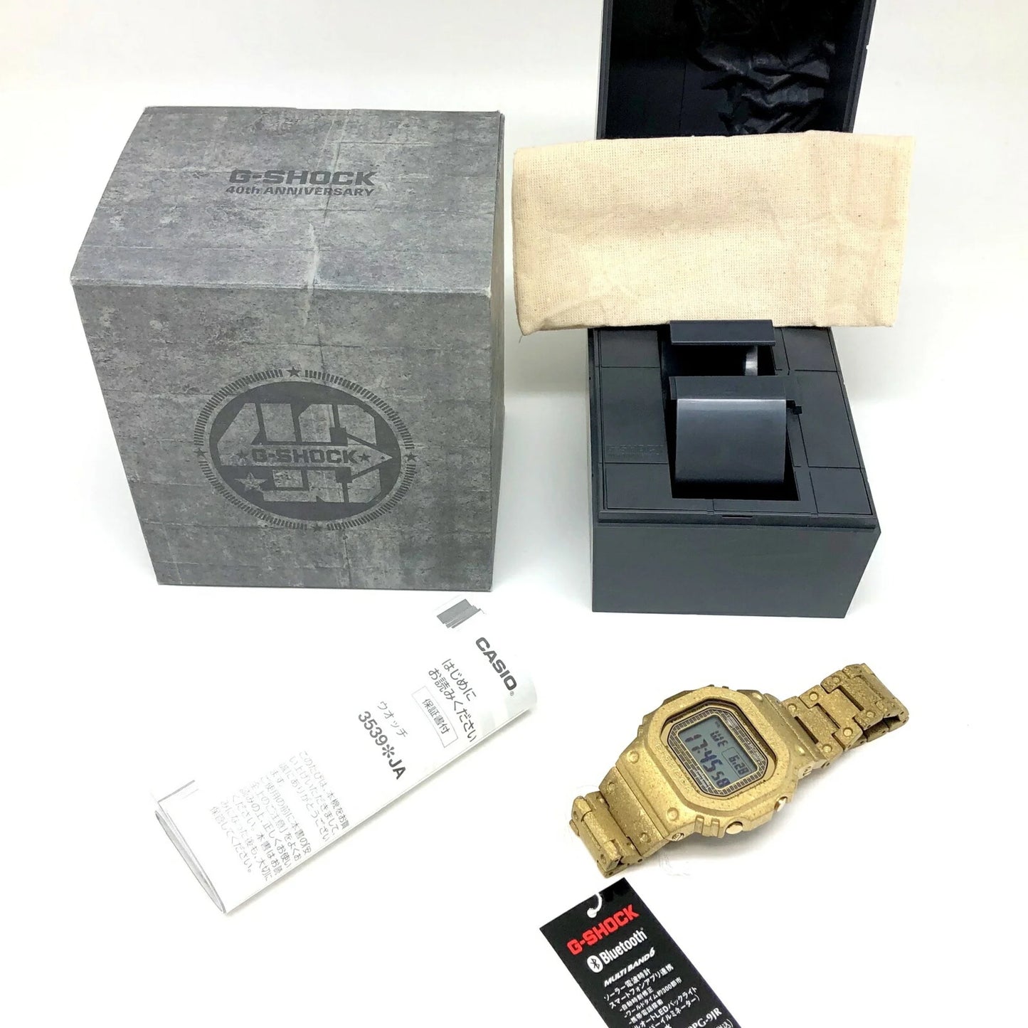 Pre-owned casio casio g-shock watch gmw-b5000pg-9jr 40th anniversary recrystallized gold digital radio solar men's itwaurvqqswo (good)