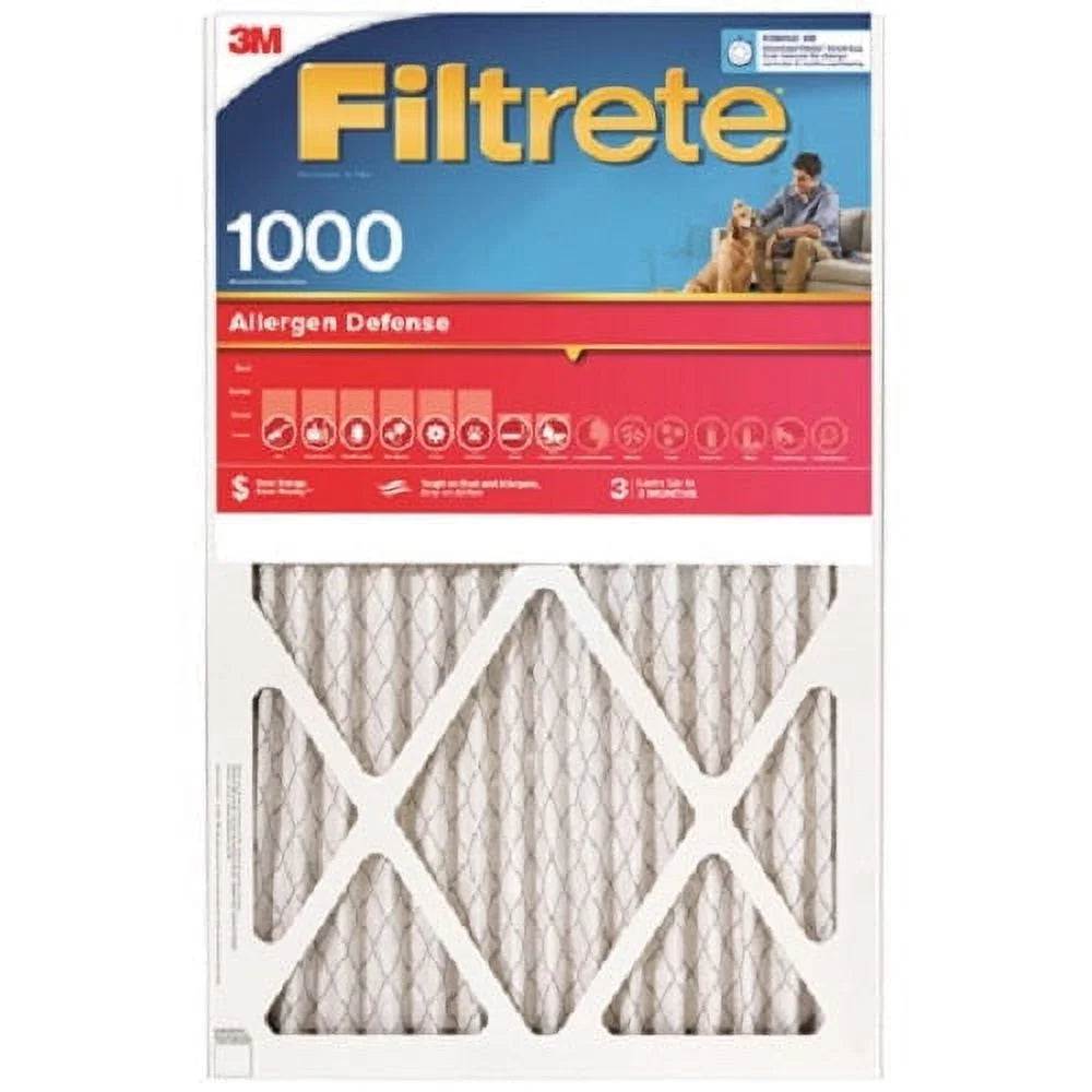 3m al12-4 24" x 24" x 1" red mpr 1000 filtrete 3 month disposable pleated air filter - quantity of 4