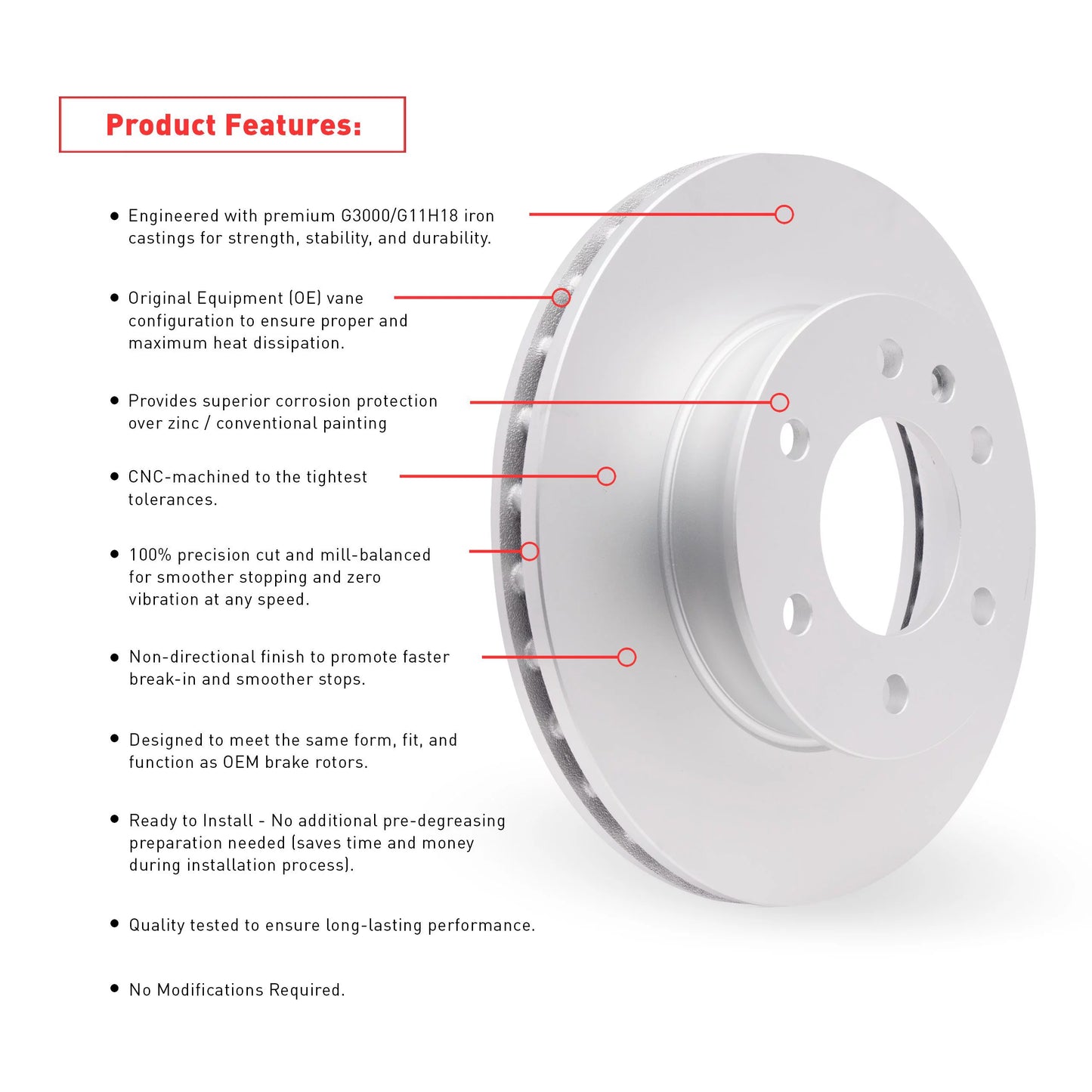 Dynamic friction company front geospec brake rotors with 3000 series ceramic brake pads includes hardware 4312-45013 fits select: 2013-2015 chevrolet malibu, 2016 chevrolet malibu limited