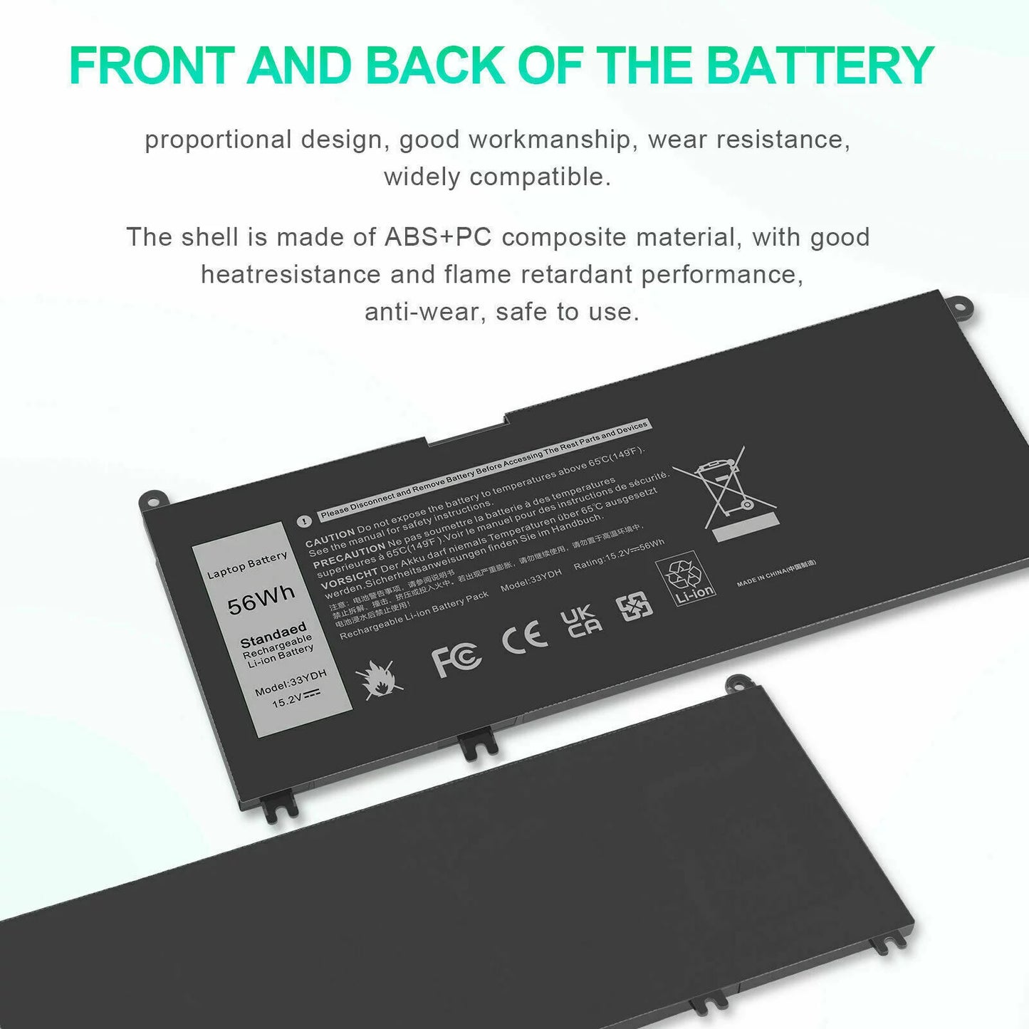 33ydh notebook computer battery for latitude series by dell 3380 3590 3580 3480 3490 w7nkd p30e001 us