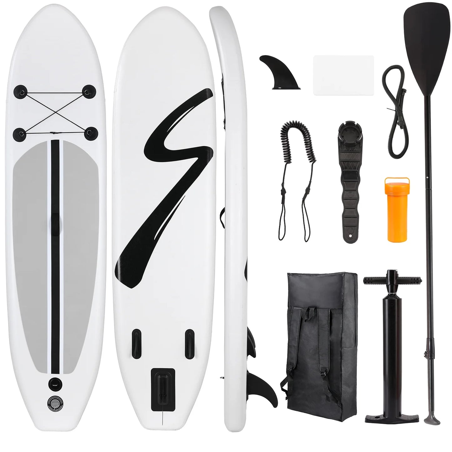 Streakboard 10ft inflatable paddle board stand-up paddle board sup 6’’ thick board with full accessories, white