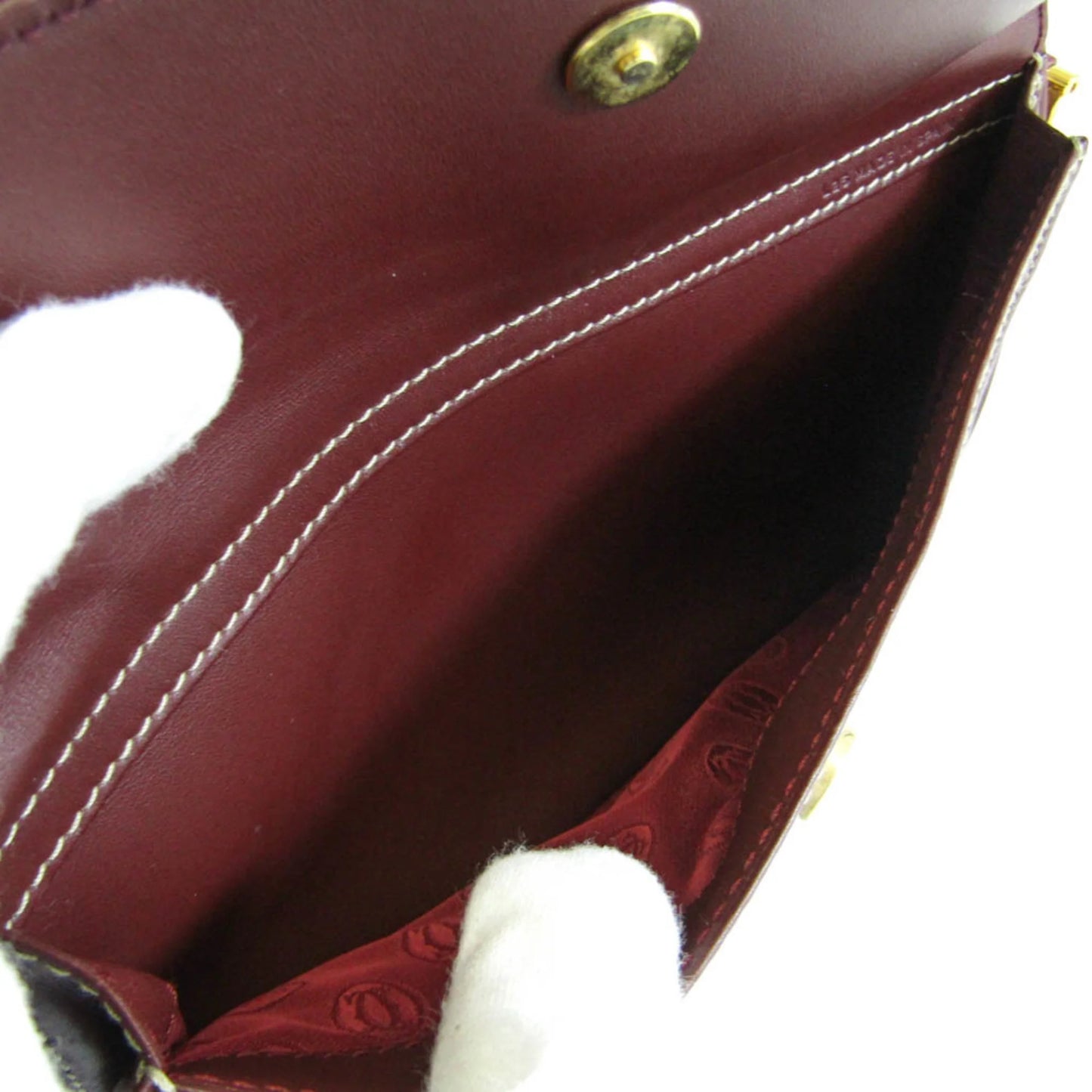 Pre-owned cartier must women's leather shoulder bag bordeaux (good)