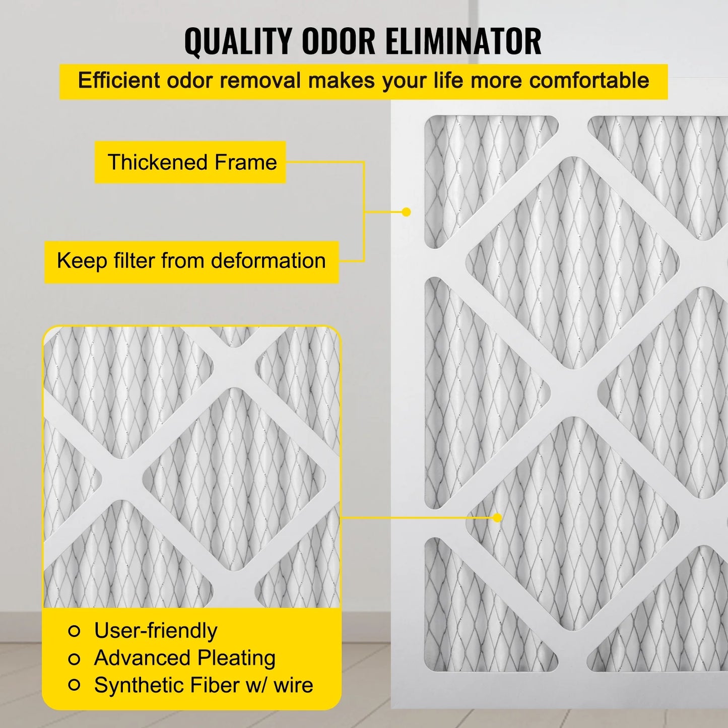 Bentism filter replacement, 16''x16'' ac filter, 12pcs hvac pleated air filter, ac furnace filter replacement set, merv 8, good for home, commercial capture particles, fit for dri-eaz defendair hepa