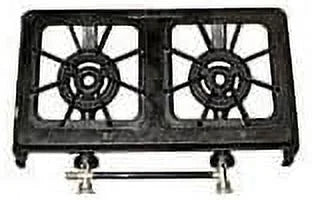 Open box agri cast iron double burner propane stove agri-48590 - coffee