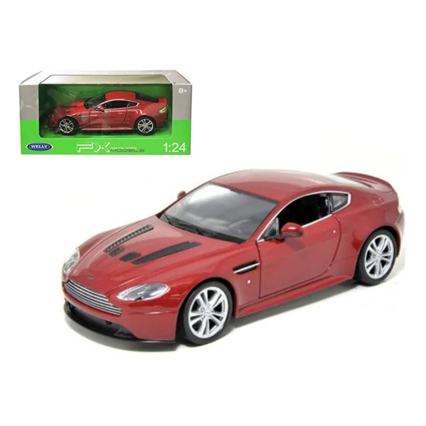 2010 aston martin v12 vantage red 1/24 diecast model car by welly