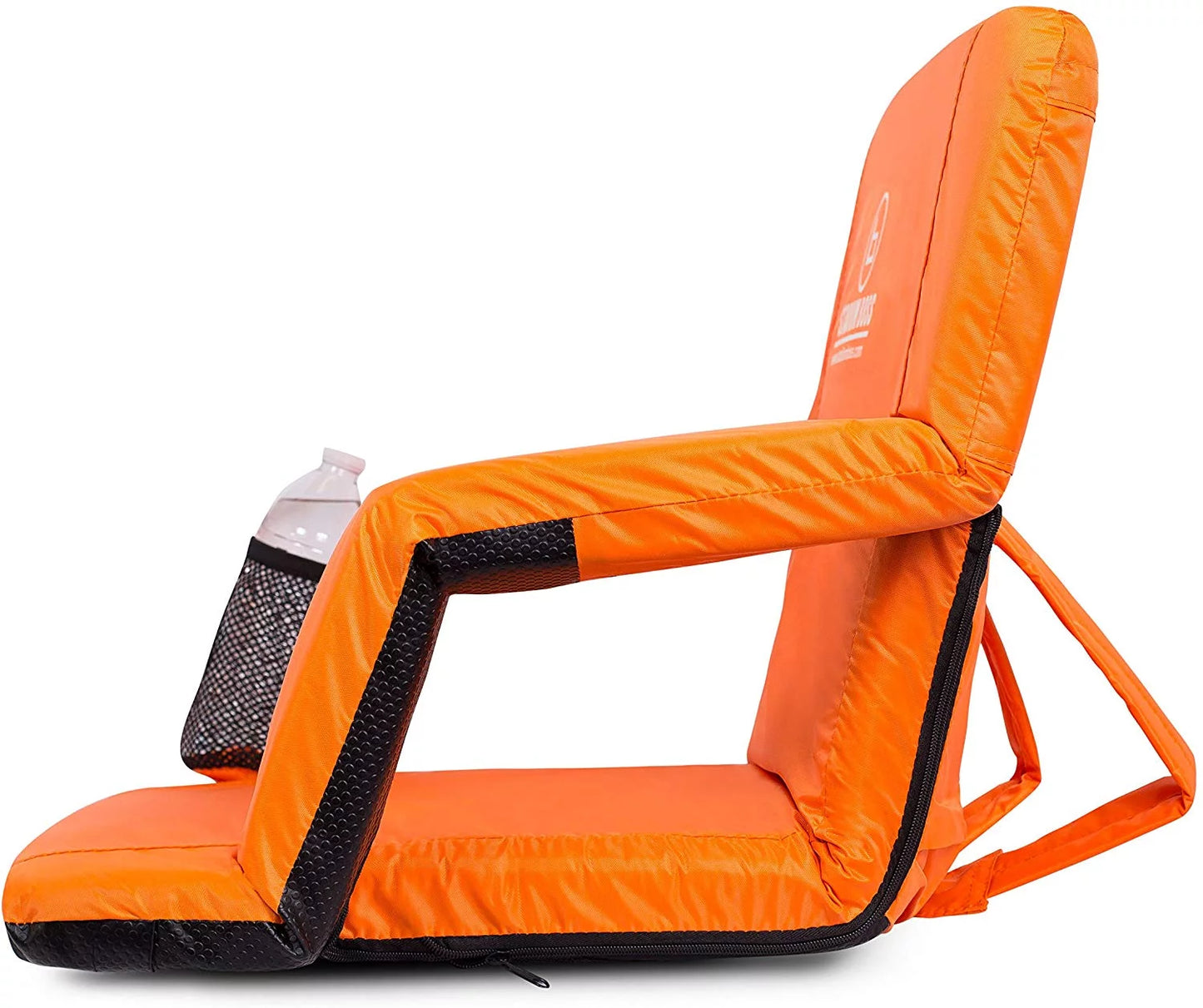 Stadium boss stadium seat reclining bleacher chair folding - orange