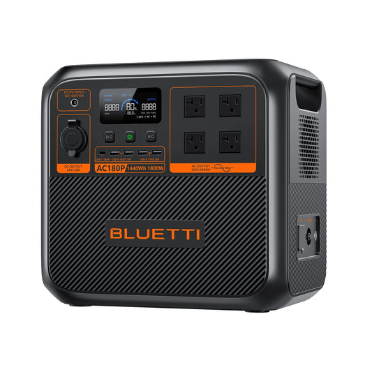 Bluetti ac180p power station, 1440wh | 1800w portable solar generator for off-grid living