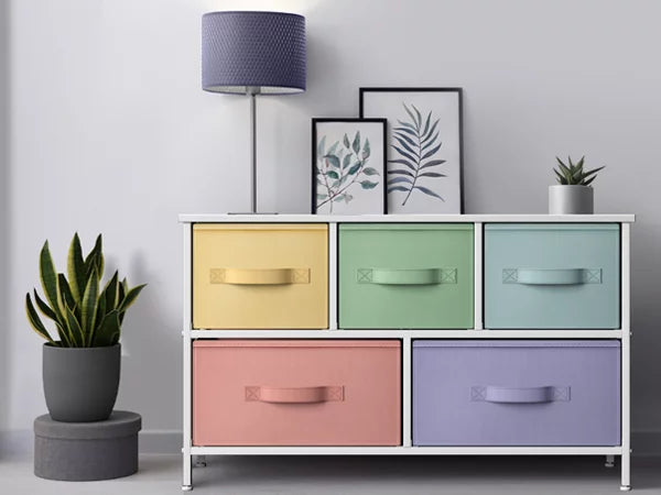 Storage cube dresser - pastel