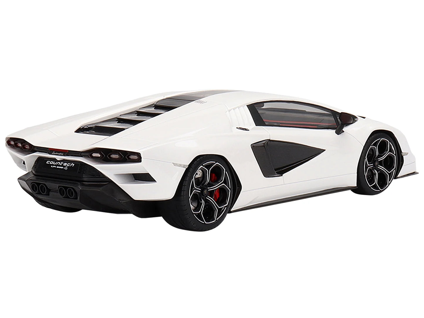 Diecast lamborghini countach lpi 800-4 bianco siderale white with black accents 1/18 model car by top speed