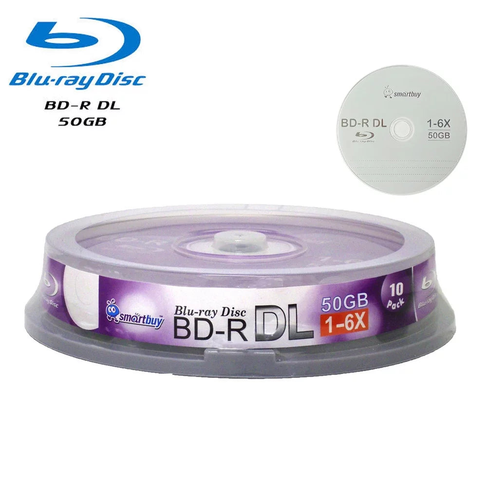 Smart buy 20-disc 50gb 6x blu-ray bd-r dl dual layer double layer logo top surface blank data video recordable media disc