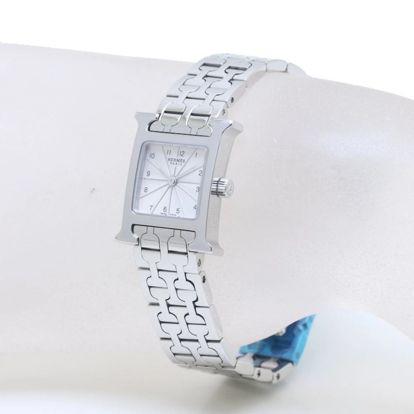 Pre-owned hermes h watch mini hh1.110.260 4835 141002w100 stainless steel ladies 39260 (good)