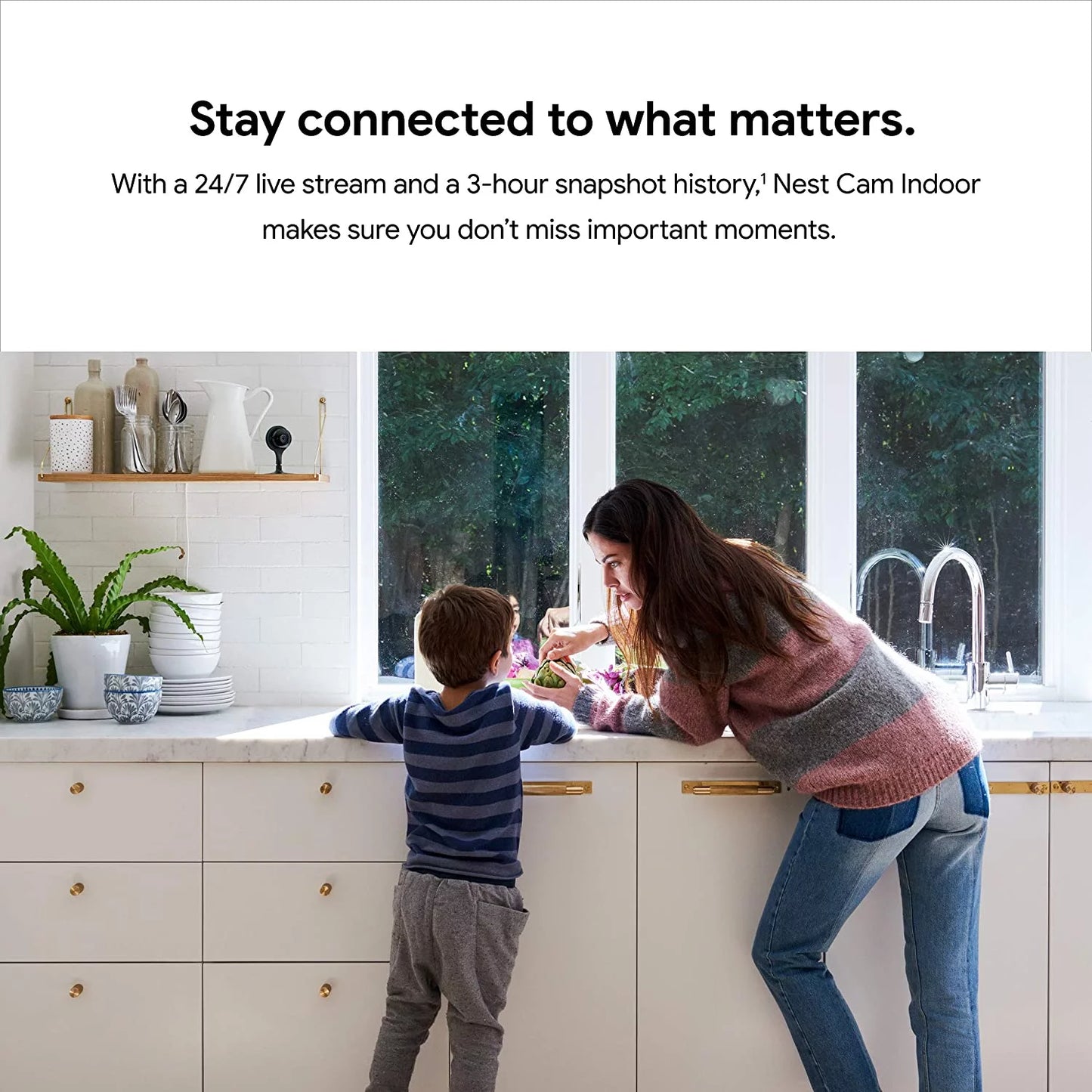 Google nest cam indoor - wired indoor camera for home security - control with your phone and get mobile alerts - surveillance camera with 24/7 live video and night vision