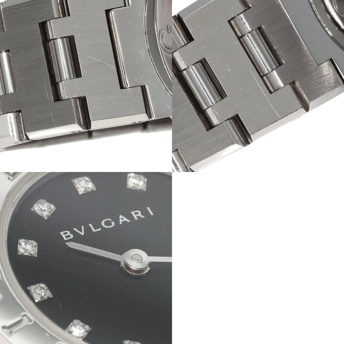 Pre-owned bvlgari bb23ss 12 12p diamond watch stainless steel ss ladies bvlgari (good)