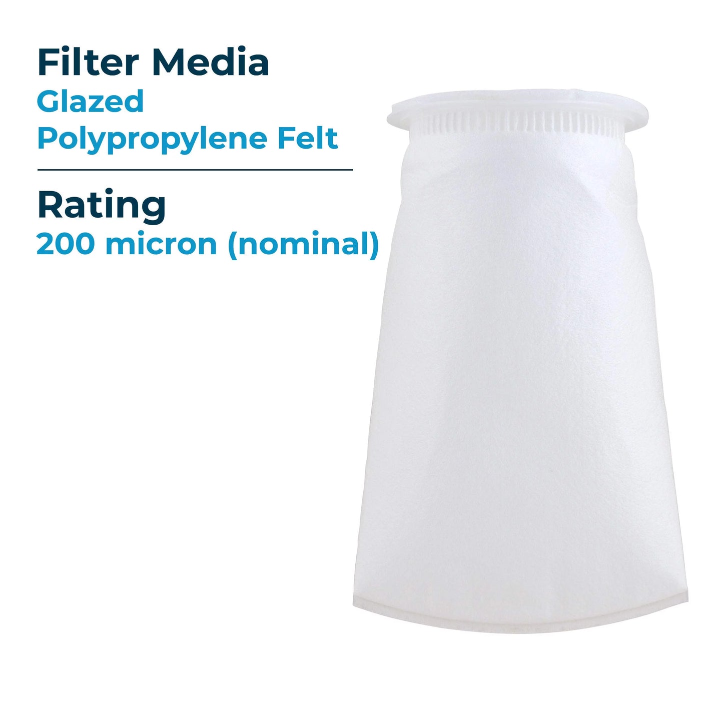 Spiropure sp-bp-410-200 200 micron #3 (10”) glazed polypropylene felt liquid bag filter bp-410-200 155395-03 (case of 40)