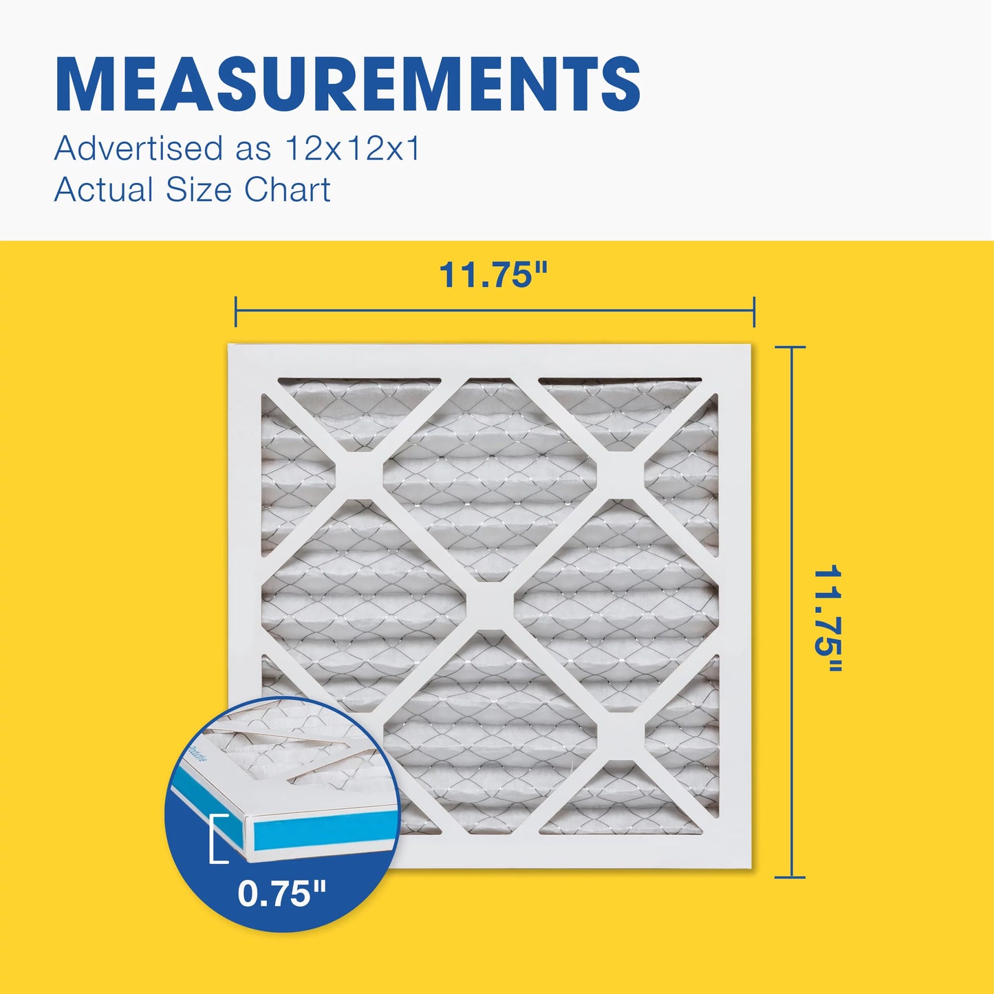 Aerostar 12x12x1 merv 11 pleated air filter, ac furnace air filter, 4 pack