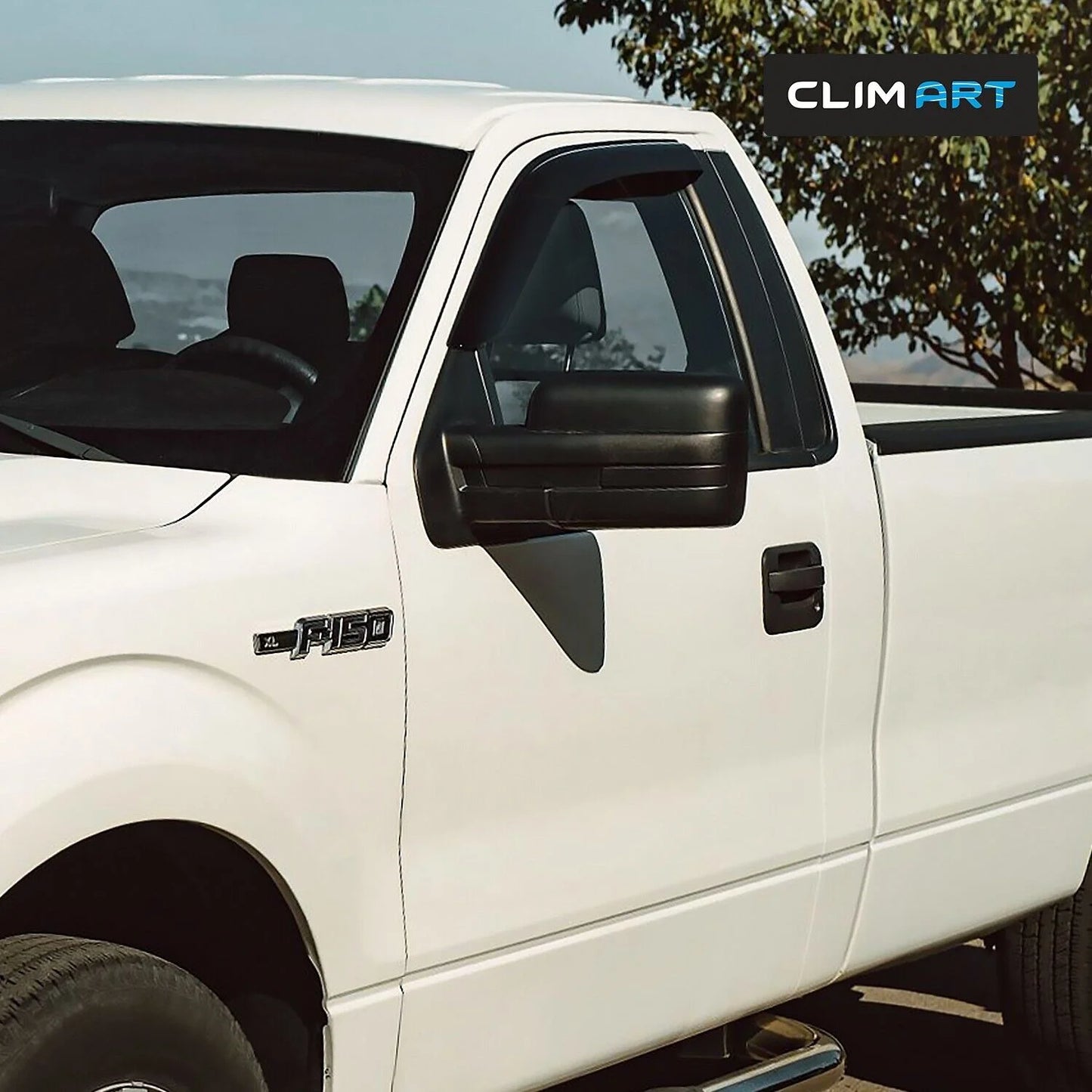 Clim art incredibly durable rain guards for ford f150 2009-2014 regular cab, supercrew, supercab, tape-on window deflectors, vent deflector, vent window visors for cars, truck accessories 2 pcs-209008