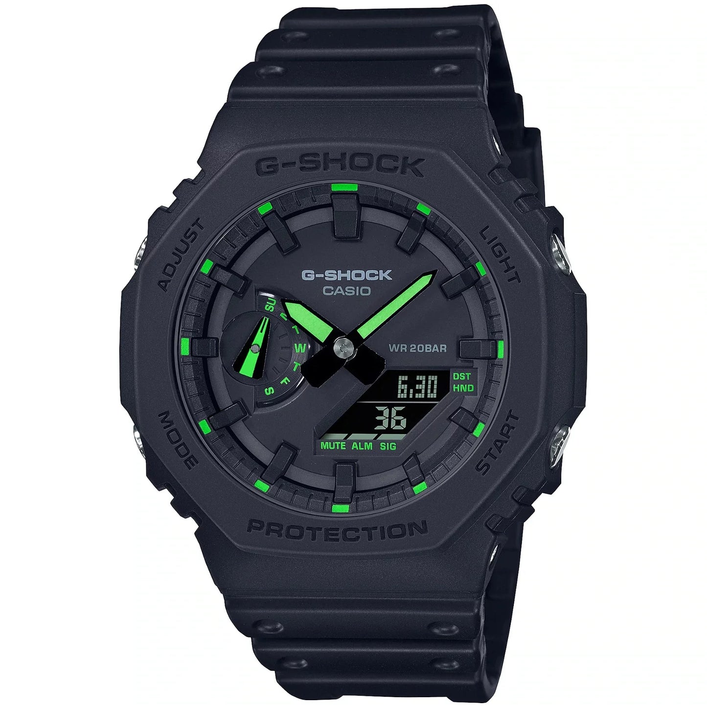 G-shock ga2100 neon black green limited edition