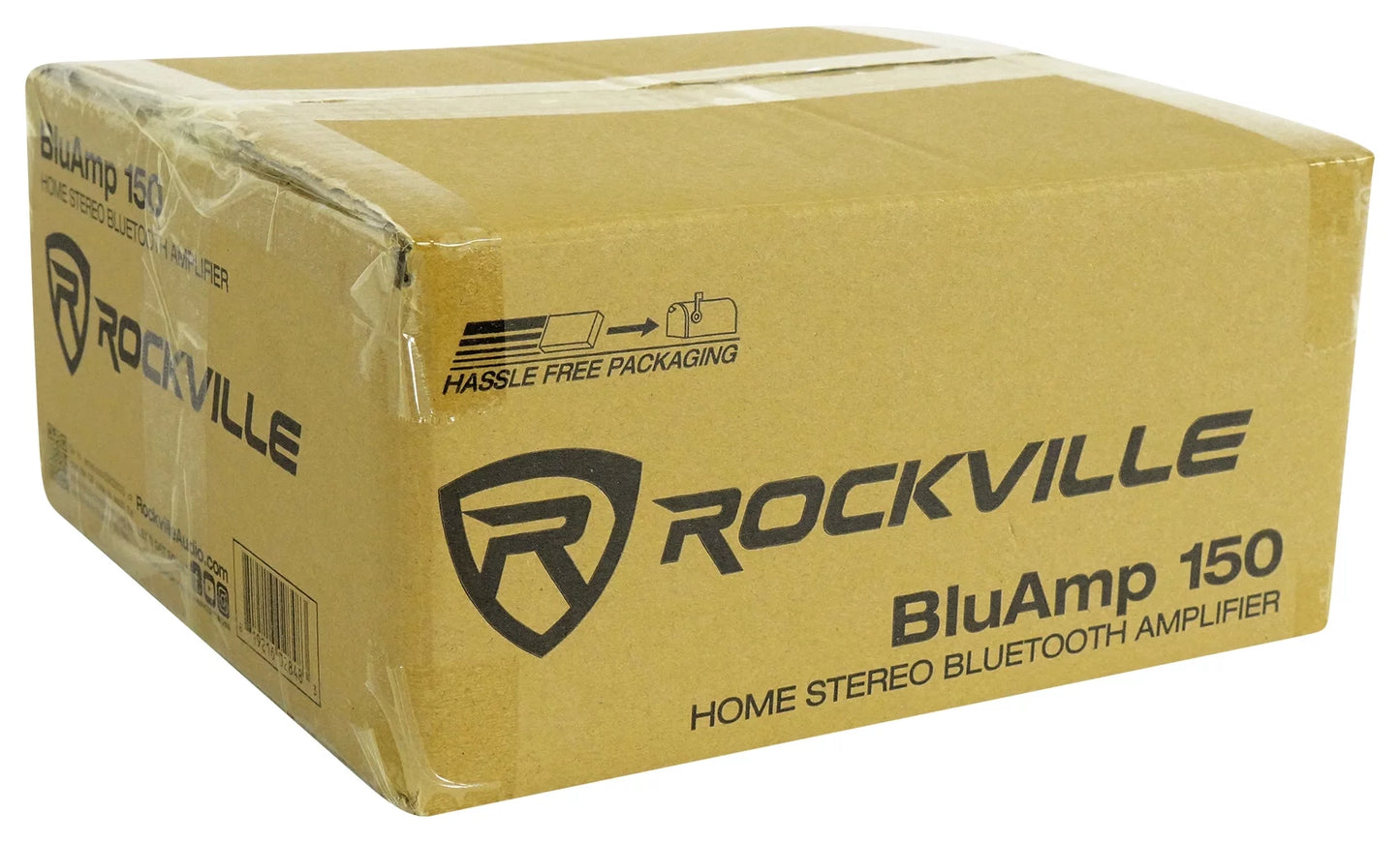 Rockville bluamp 150 amplifier w/ bluetooth+(4) 6.5" bookshelf speakers+stands