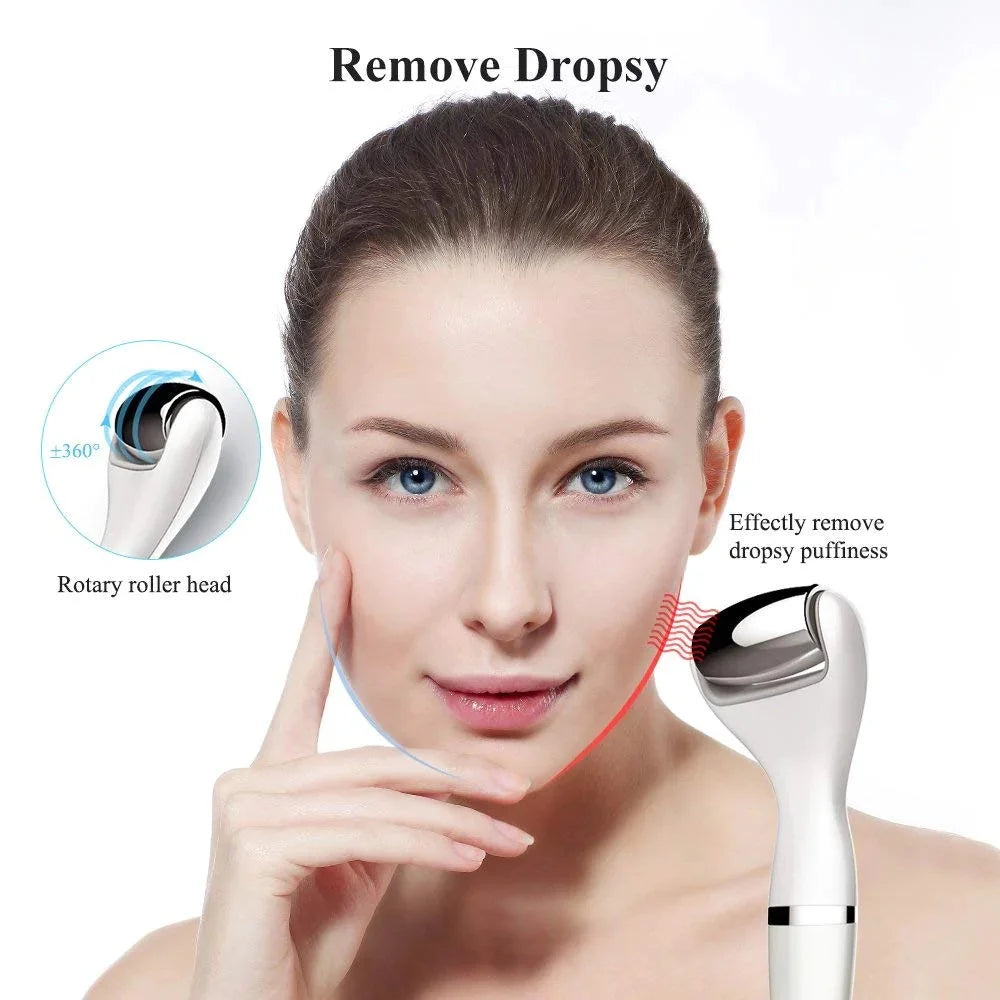 Touchbeauty anti-aging face body massager with stainless steel roller