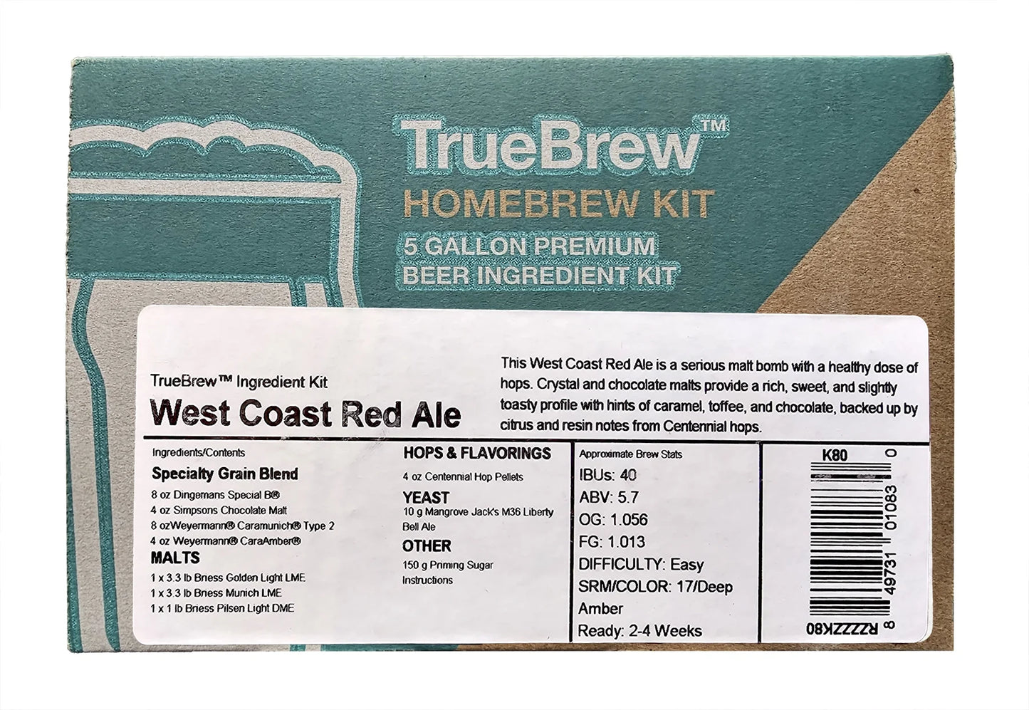 West coast red ale truebrew™ ingredient kit