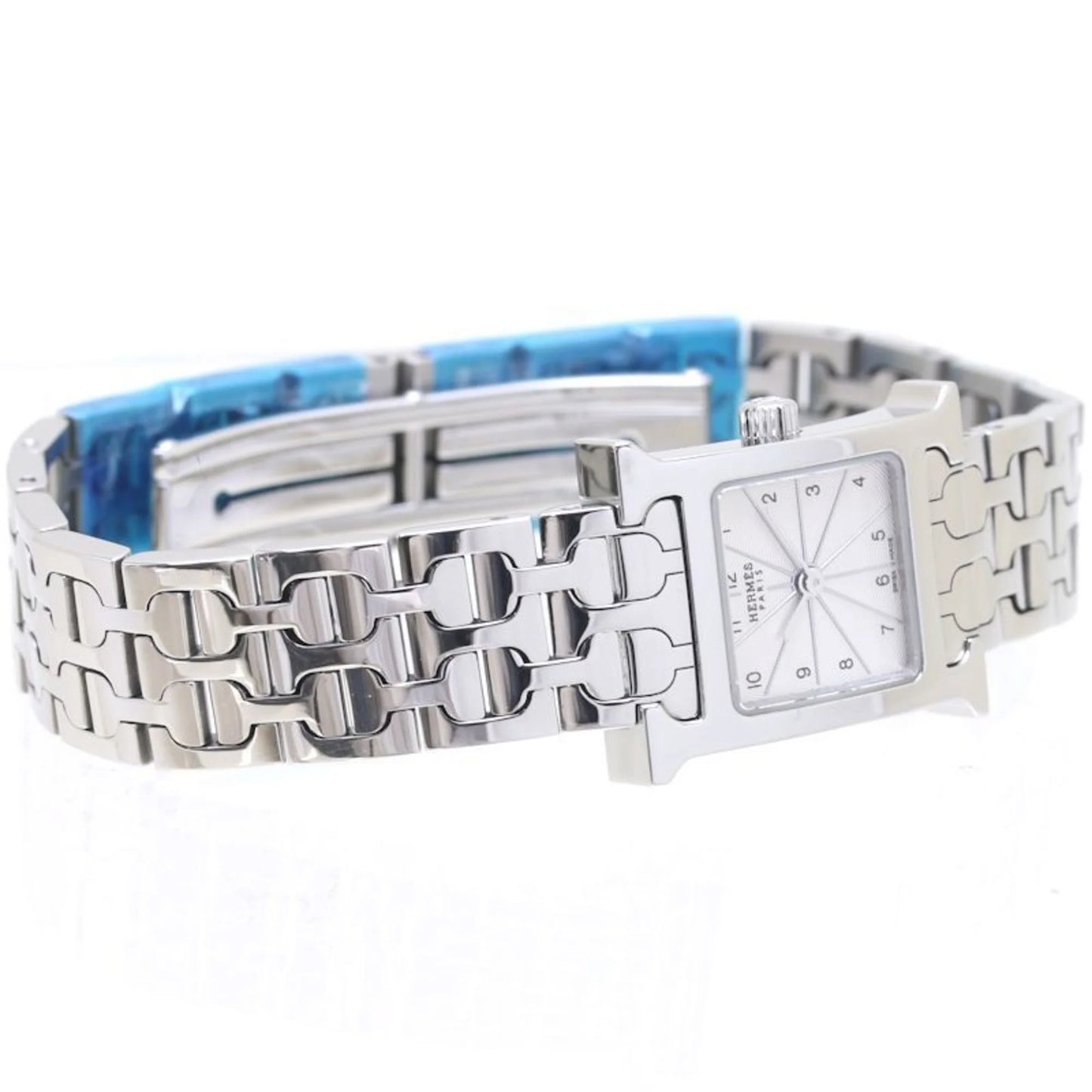 Pre-owned hermes h watch mini hh1.110.260 4835 141002w100 stainless steel ladies 39260 (good)