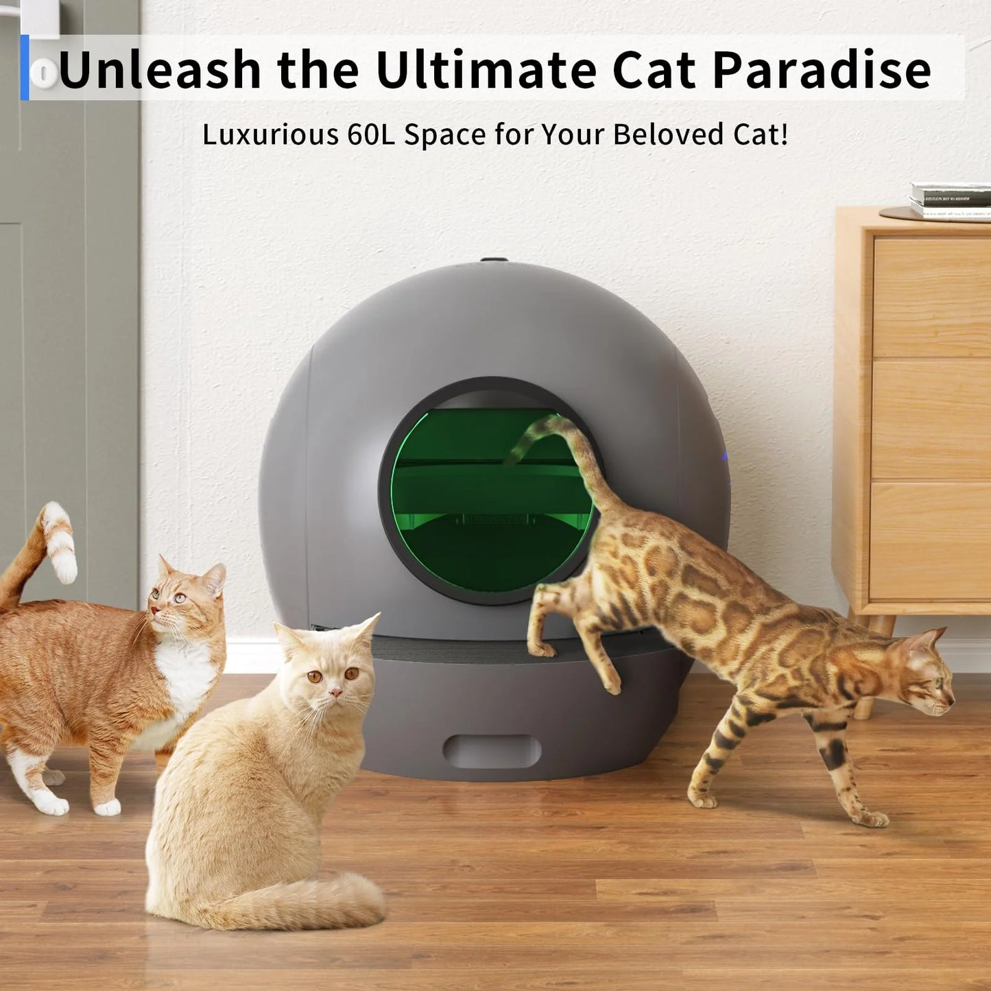 Els pet self cleaning cat litter box  automatic cat litter box for multiple cats app control [upgraded version]