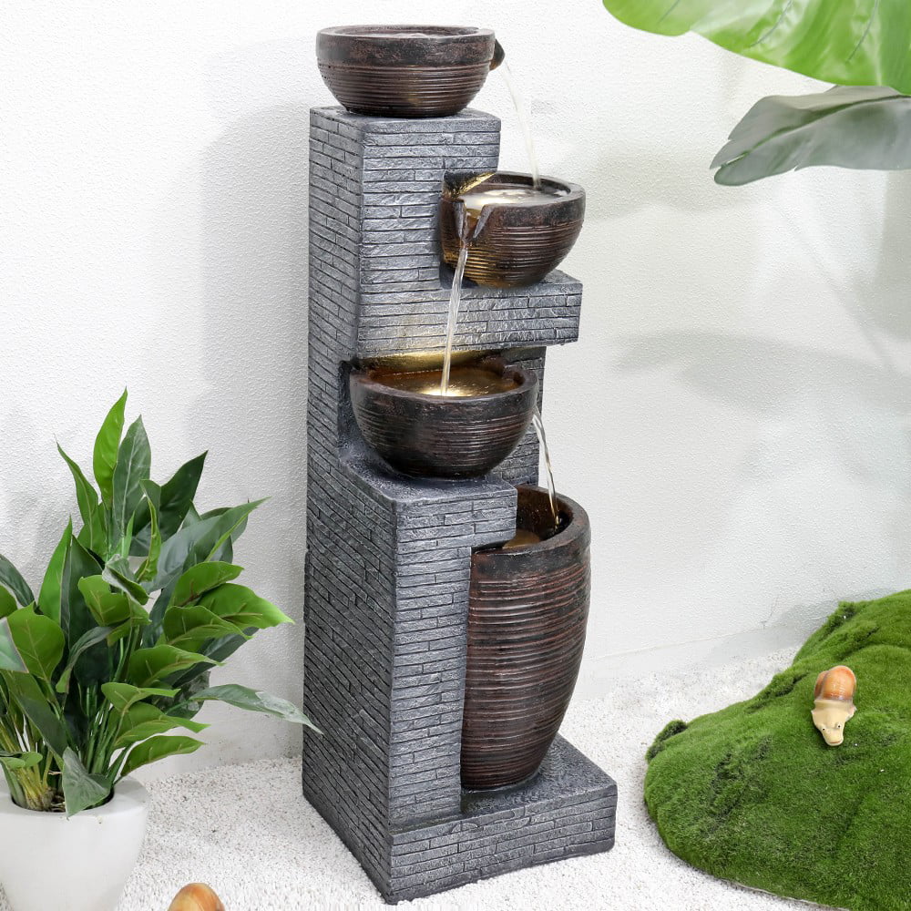 Cliffdell resin outdoor fountain with light