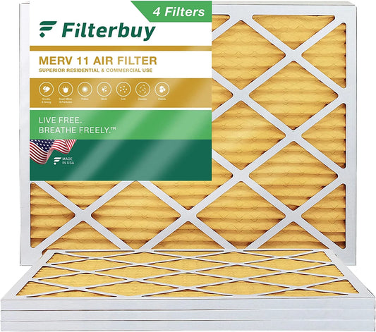 Filterbuy 14x20x1 merv 11 pleated hvac ac furnace air filters (4-pack)