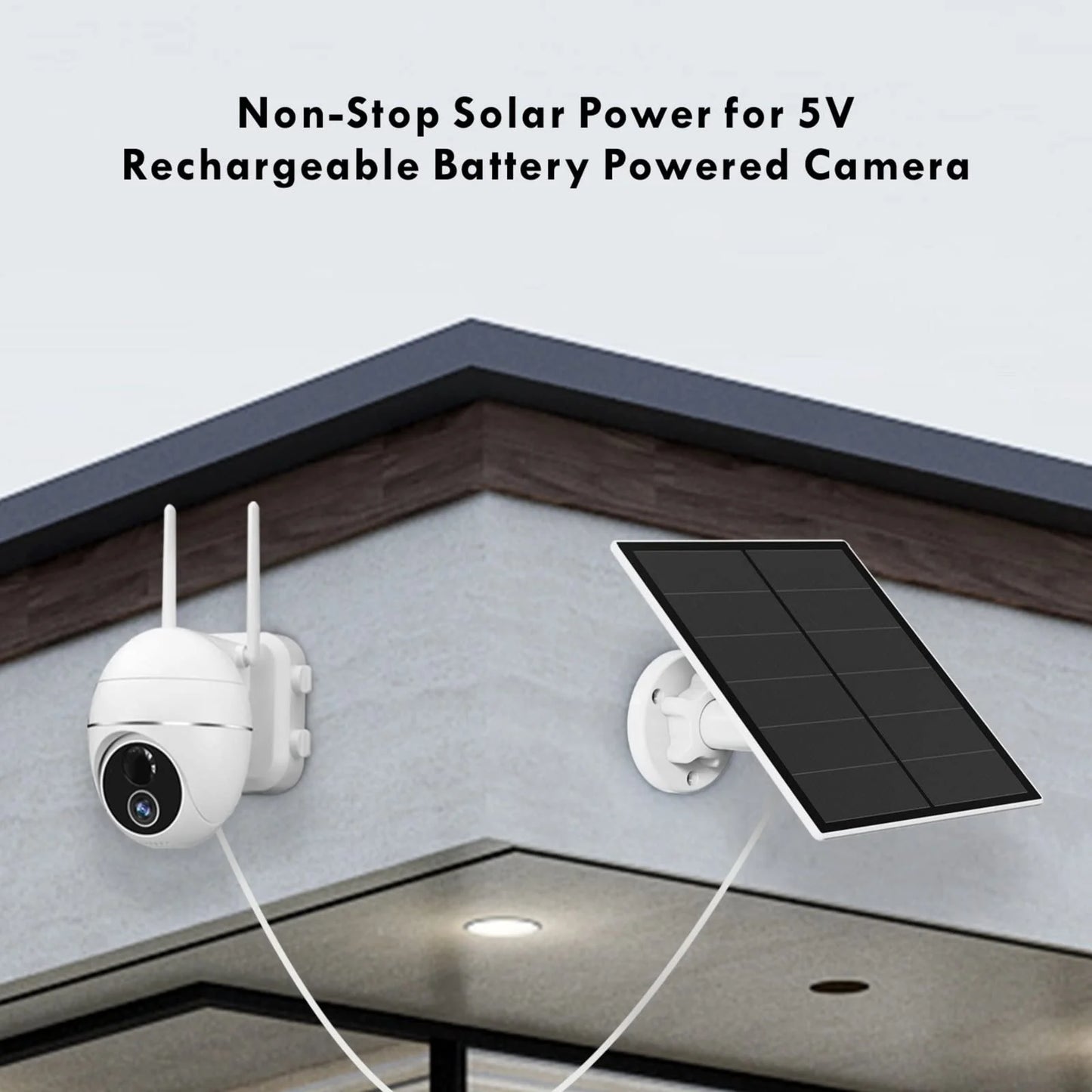 Netvue solar panel for outdoor security camera, compatible with rechargeable battery micro usb port