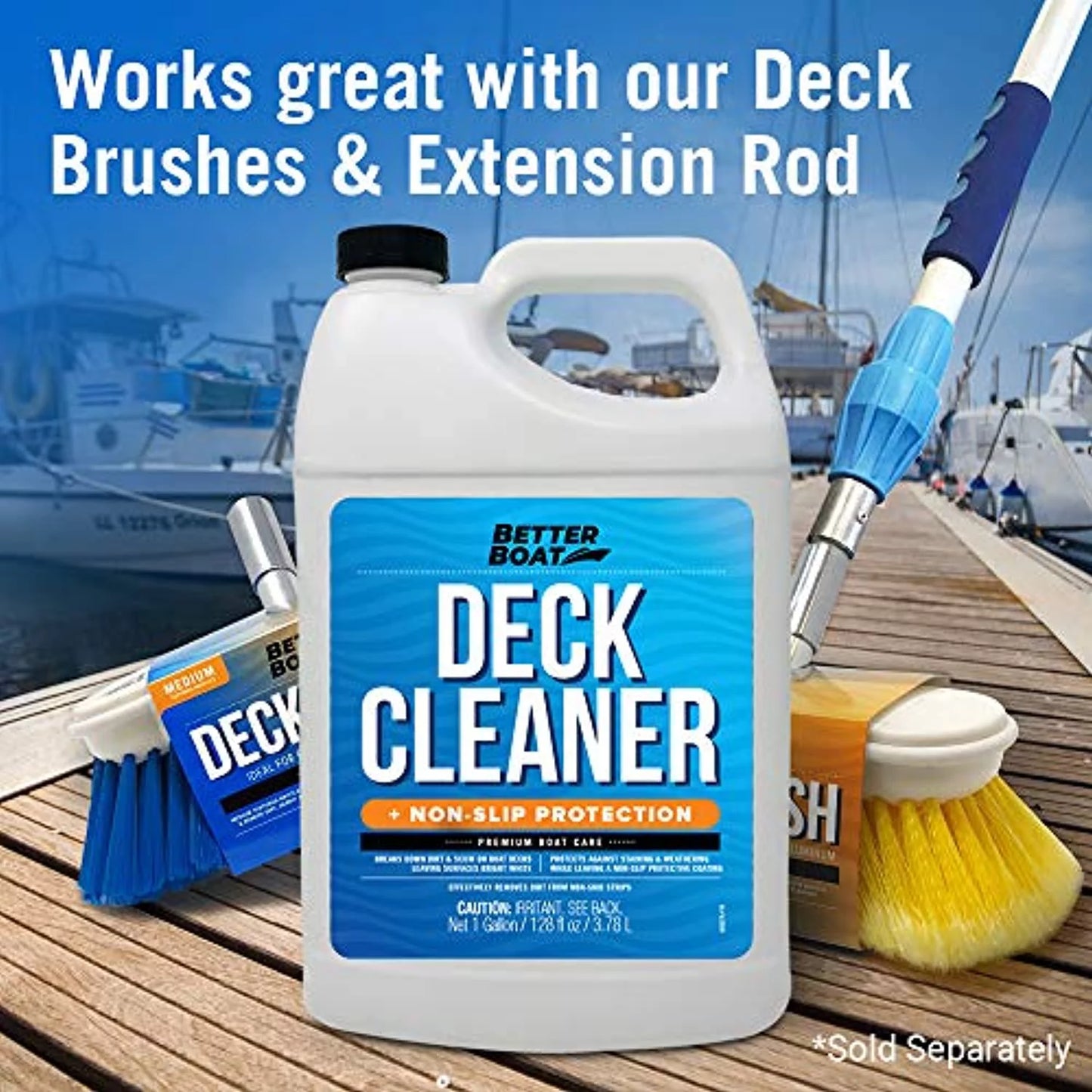 Boat non skid cleaner deck cleaner for boat wash soap marine grade fiberglass aluminum boat cleaner to clean anti stick surface, plastic, vinyl composite floor & hull sealant cleaning supplies gallon