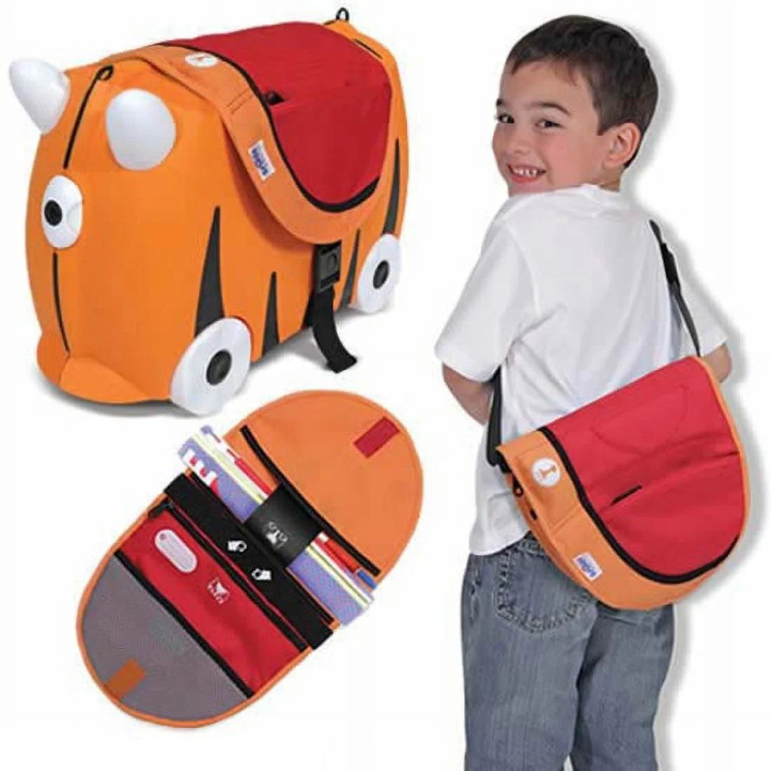 Trunki carrying case school stationery, orange, red