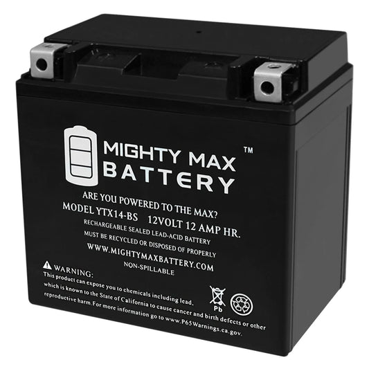 Ytx14-bs replacement battery for honda trx 300 rubicon foreman rancher