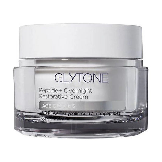 Glytone age-defying peptide+ overnight restorative cream, dermatologist-tested, paraben-free, fragrance-free, 1.7 fl oz