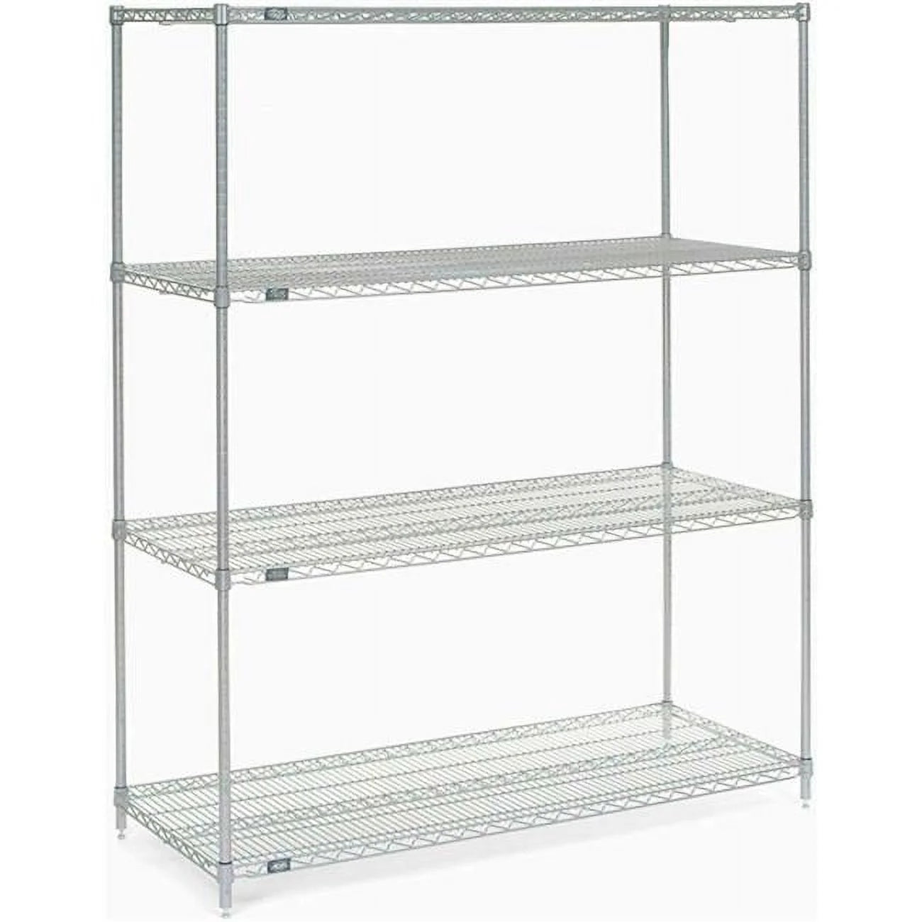 Nexel chrome wire shelving starter unit - 5 tier - 72"w x 24"d x 63"h