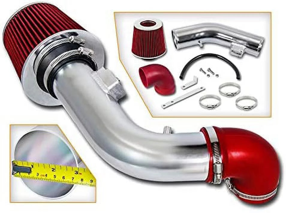 Rtunes racing short ram air intake kit + filter combo red for 05-10 chevy cobalt/chevy cobalt ss 2.4l l4