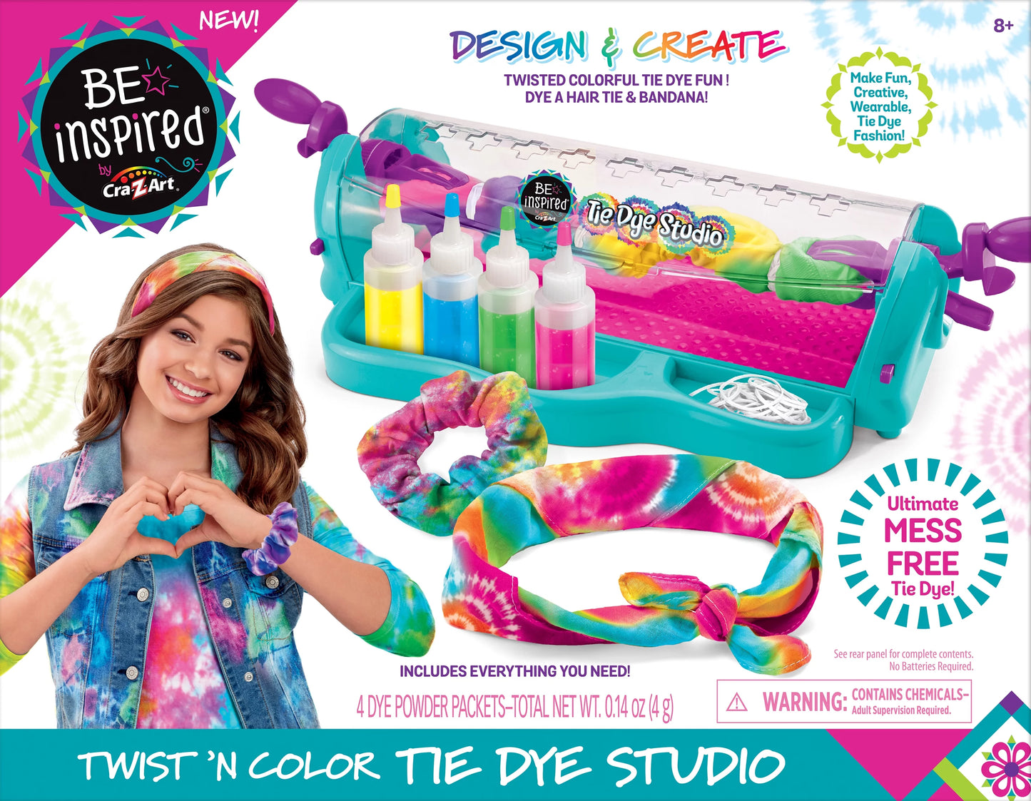 Cra-z-art be inspired twist & color tie dye unisex studio, ages 8 and up