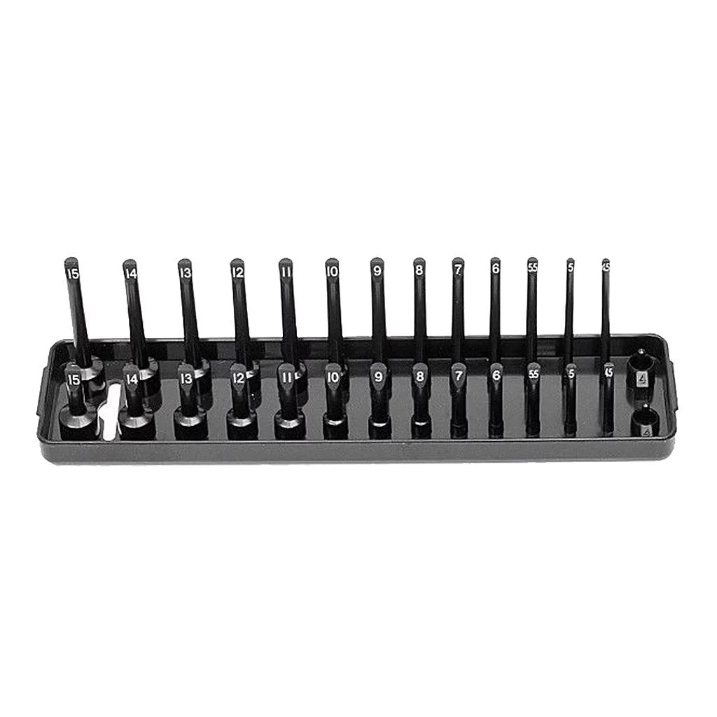 S/set metric socket tray rack holder storage tool organizer 1/4'' 3/8'' 1/2''