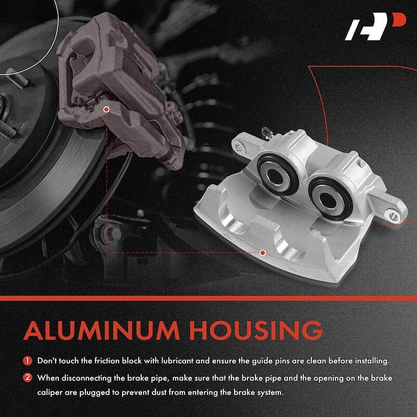 A-premium disc brake caliper assembly without bracket compatible with select dodge models - m300/rm300 1973-1974, m350/r300 1974 - front right passenger side