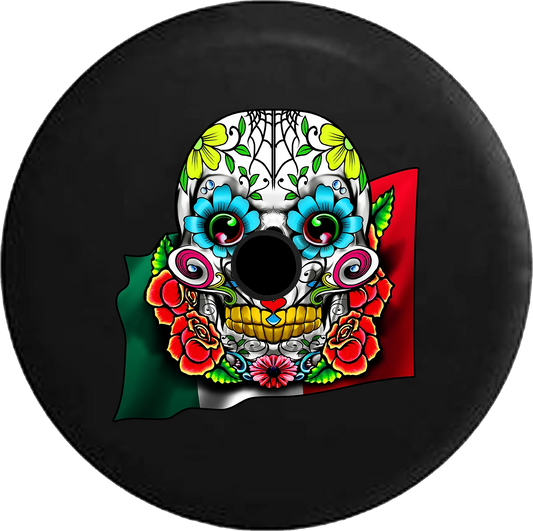 2018 2019 wrangler jl backup camera mexican sugar skull with roses colorful spare tire cover for jeep rv 32 inch