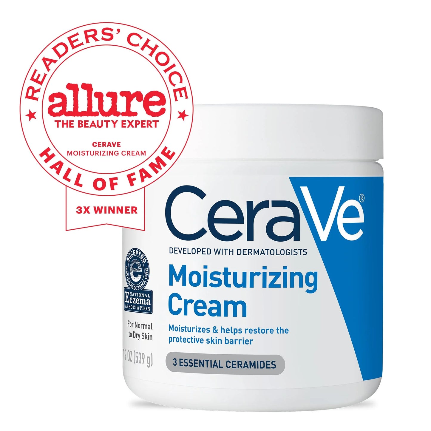 Cerave moisturizing cream | body and face moisturizer for dry skin | body cream with hyaluronic acid and ceramides | hydrating moisturizer | fragrance free non-comedogenic | 19 ounce