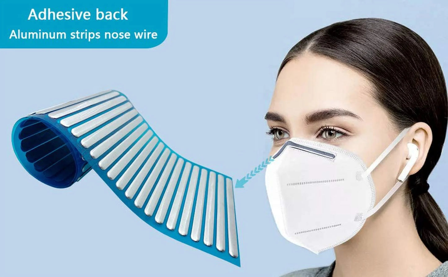 Aluminum strips adhesive back nose wire nose bridge for mask 90mm metal flat nose clips nose bridge bracket diy wire for sewing crafts (100pcs)