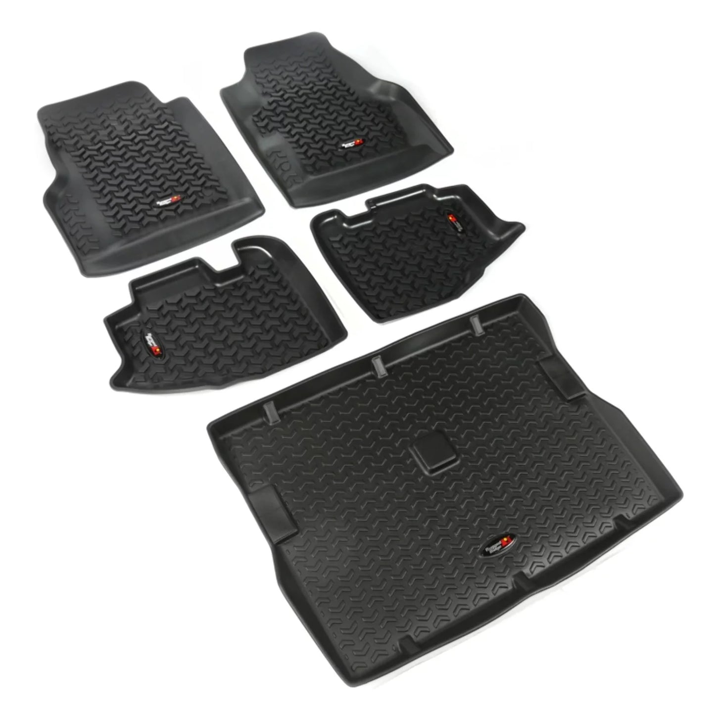 Rugged ridge by realtruck | floor liner, front/rear/cargo | 12988.10 | compatible with 1997-2006 jeep wrangler tj/lj