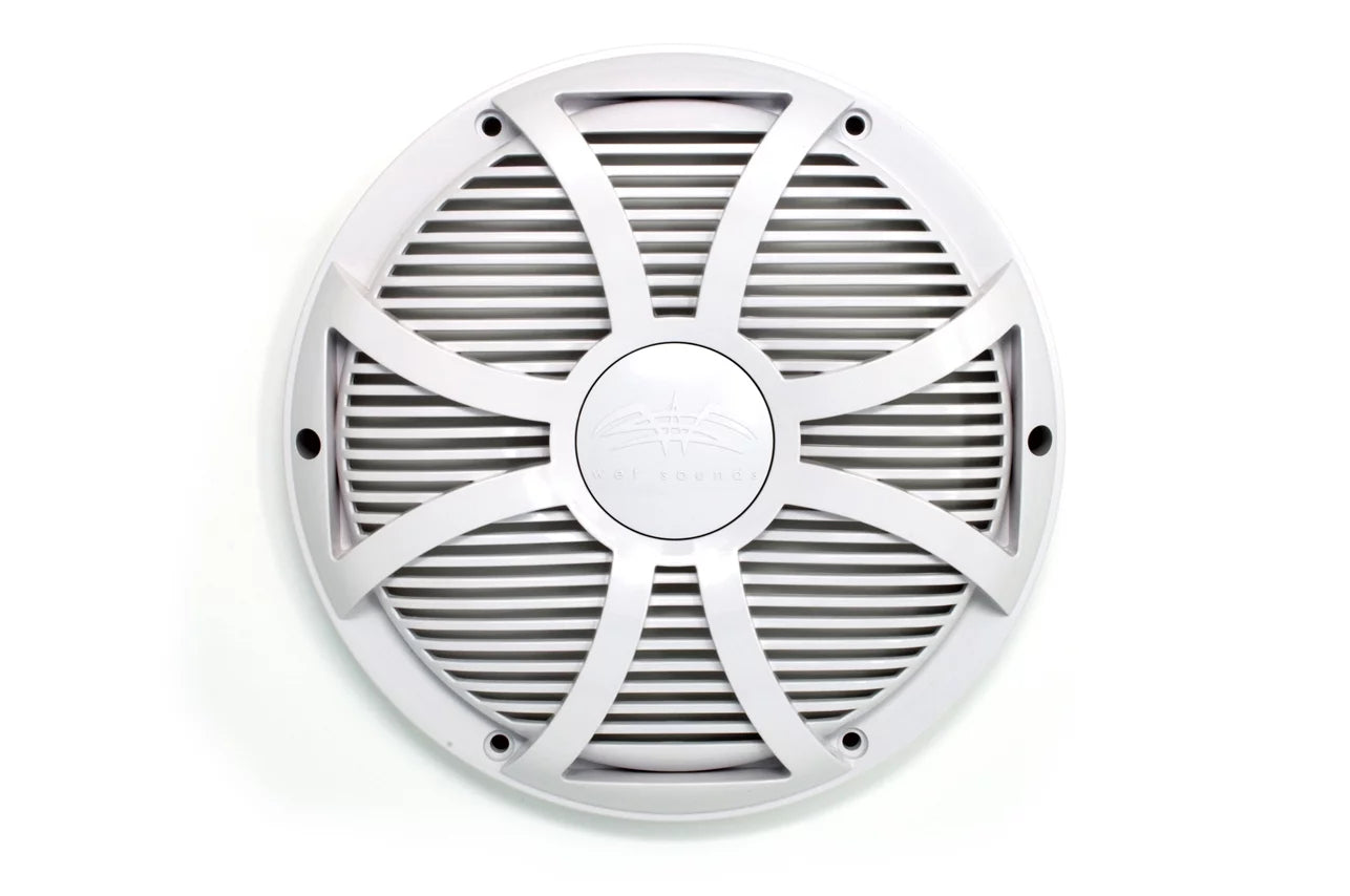 Wet sounds revo 12" subwoofer & grill - white subwoofer & white closed face sw grill - 4 ohm