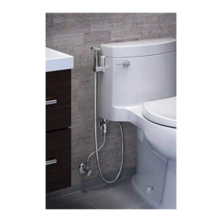 Brondell cleanspa luxury stainless steel hand-held bidet in silver, all installation parts included