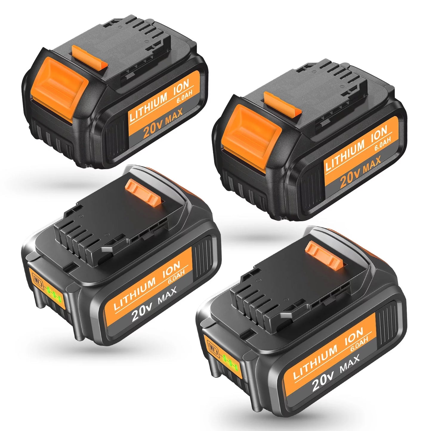 4 pack dcb200 for dewalt 20 volt max xr 6.0ah lithium ion premium battery