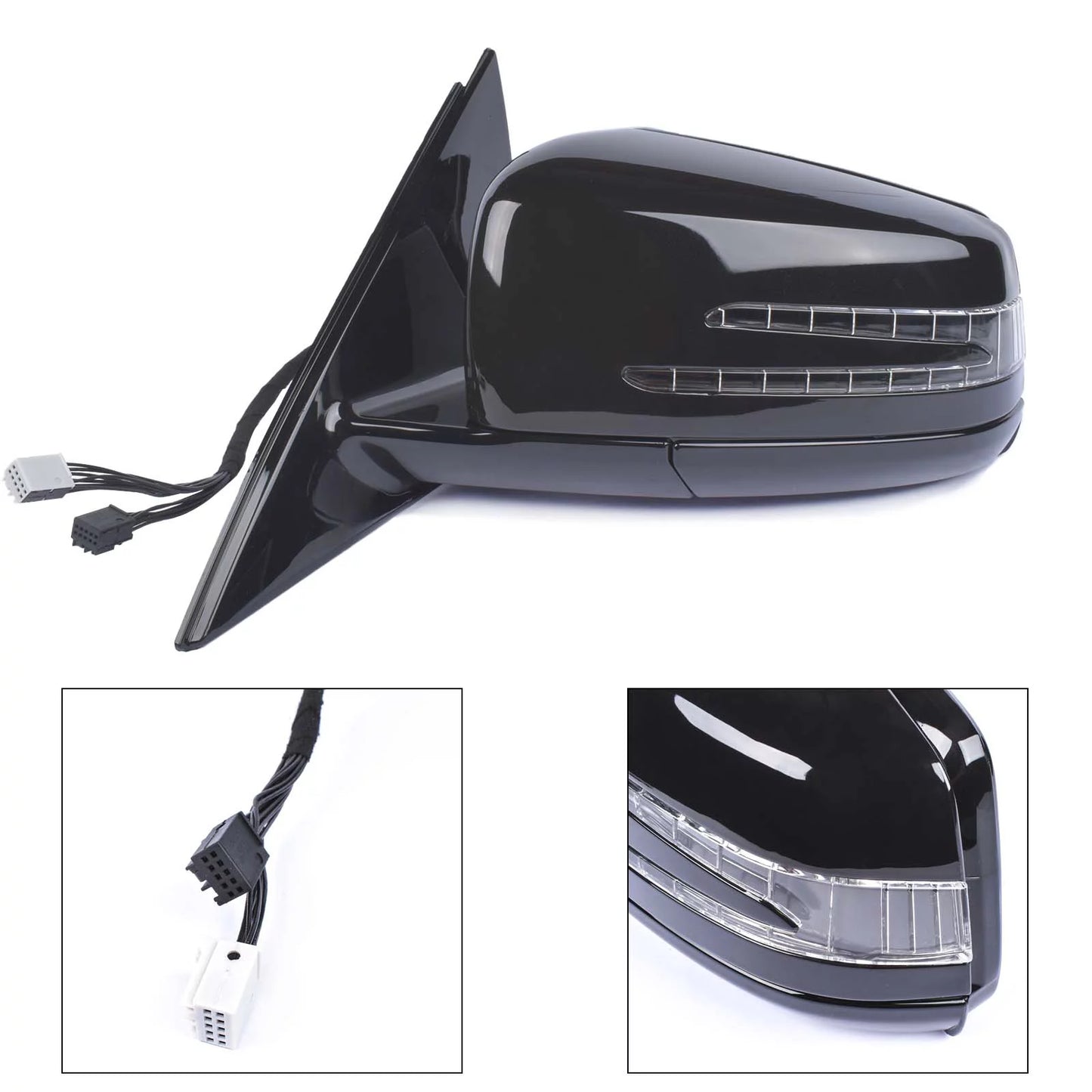 Geluoxi driver side rear view mirror for mercedes-benz e-calss sedan wagon 2010-2016 black 1pc