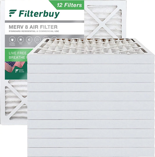 Filterbuy 12x12x2 merv 8 pleated hvac ac furnace air filters (12-pack)