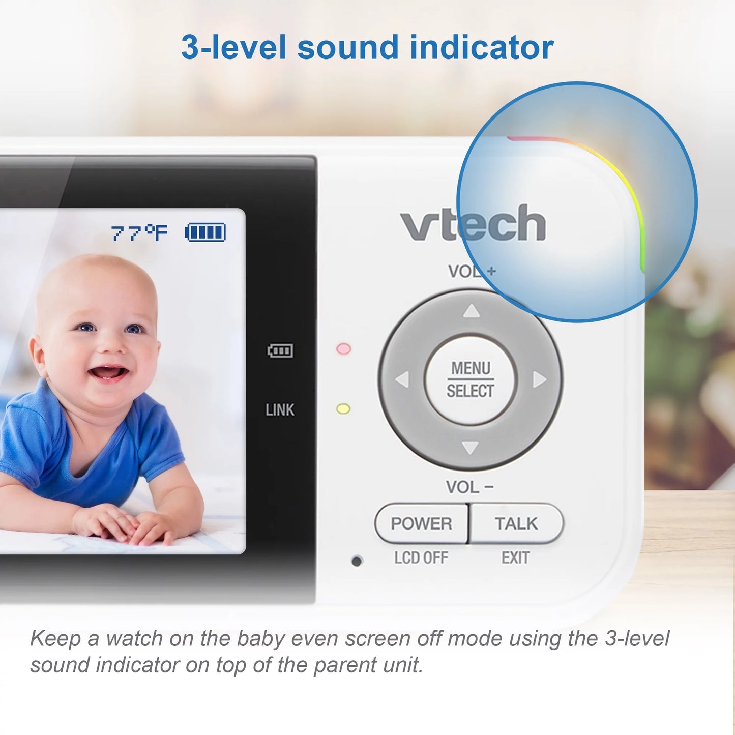 Vtech vm3254-2 fixed camera with 2.8" high resolution parent unit and 2 cameras