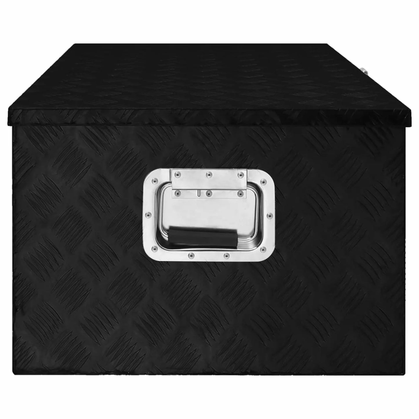 Anself aluminum tool box truck tooloriginal packaging lockable underbody organizer storage case trailer box black for vehicle, garage, camping trip 39.4 x 21.7 x 14.6 inches (l x w x h)